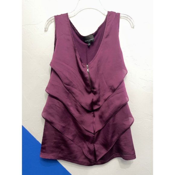 Fabulous Cynthia Rowley Tank Top: Flirty Flutter Design in Plum - Size 3X! - Picture 6 of 6